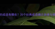 形容克制的成语有哪些20个经典成语揭示自律与修养的智慧