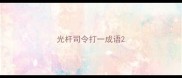 光杆司令打一成语