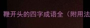 最新整理鞭开头的四字成语全附用法和例句
