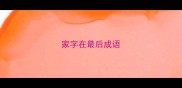 家字在最后成语