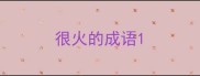 很火的成语