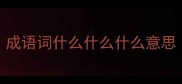 成语词什么什么什么意思