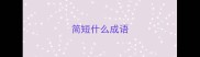简短什么成语
