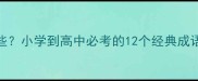什么父什么母的成语有哪些小学到高中必考的12个经典成语及用法附赠记忆口诀