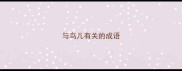 与鸟儿有关的成语