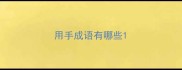 用手成语有哪些