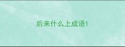 后来什么上成语