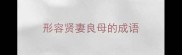 形容贤妻良母的成语