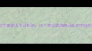 带女字成语大全及用法30个常见成语的出处与实例应用