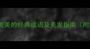 形容女子头发美的经典成语及美发指南附详细用法