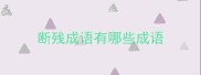 断残成语有哪些成语