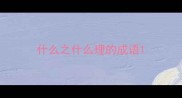什么之什么理的成语