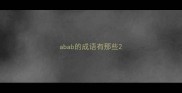 abab的成语有那些