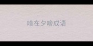 啥在夕啥成语