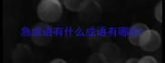急成语有什么成语有哪些