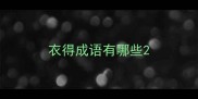 衣得成语有哪些