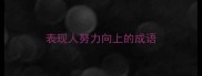 表现人努力向上的成语