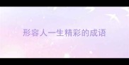 形容人一生精彩的成语