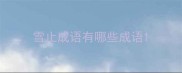 雪止成语有哪些成语