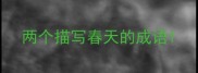 两个描写春天的成语