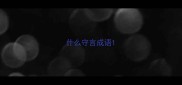什么守言成语