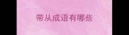 带从成语有哪些