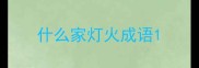 什么家灯火成语