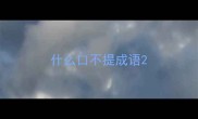 什么口不提成语