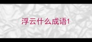 浮云什么成语