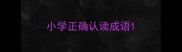 小学正确认读成语