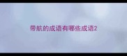 带航的成语有哪些成语