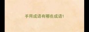 手用成语有哪些成语