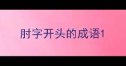 肘字开头的成语