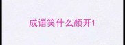 成语笑什么颜开