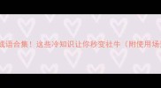 带冷字成语合集这些冷知识让你秒变社牛附使用场景