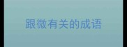 跟微有关的成语