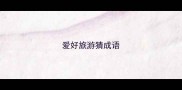 爱好旅游猜成语