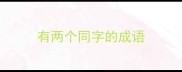有两个同字的成语