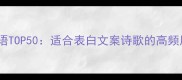唯美爱情四字成语TOP50适合表白文案诗歌的高频用词与创作指南