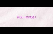 有无一的成语