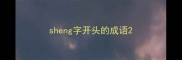 sheng字开头的成语