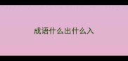 成语什么出什么入