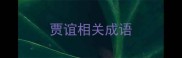 贾谊相关成语