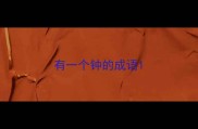 有一个钟的成语