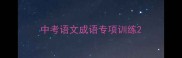 中考语文成语专项训练