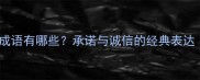 包含诺字的成语有哪些承诺与诚信的经典表达附用法