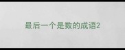 最后一个是数的成语