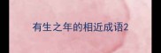 有生之年的相近成语