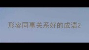 形容同事关系好的成语