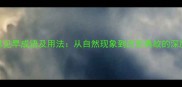 100个常见旱成语及用法从自然现象到历史典故的深度解读